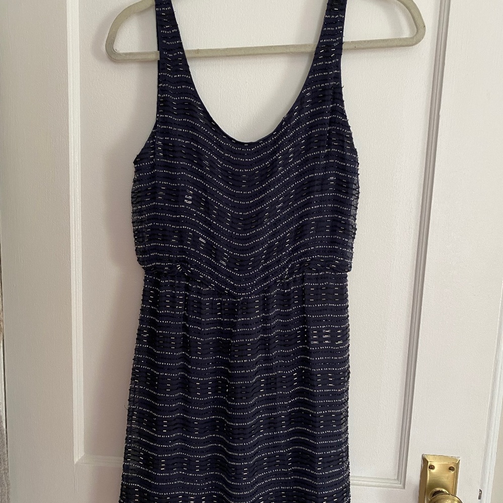 Alice + Olivia Navy Blue w/Sequins Dress XS